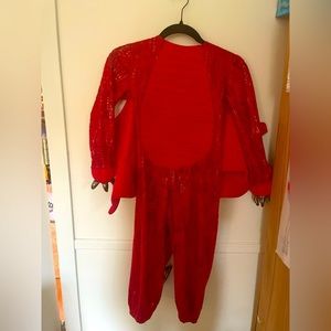 Pottery Barn Kids Red Dragon Halloween Costume size 4-5 with matching bag